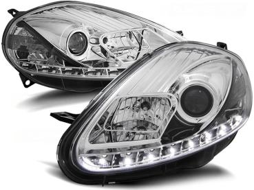 Scheinwerfer LED Tagfahrlicht Optik für Fiat Grande Punto Bj. 08-09 Chrom